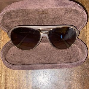 Tom ford Sergio TF379 Sunglasses Brown Wood Effect Tom Ford